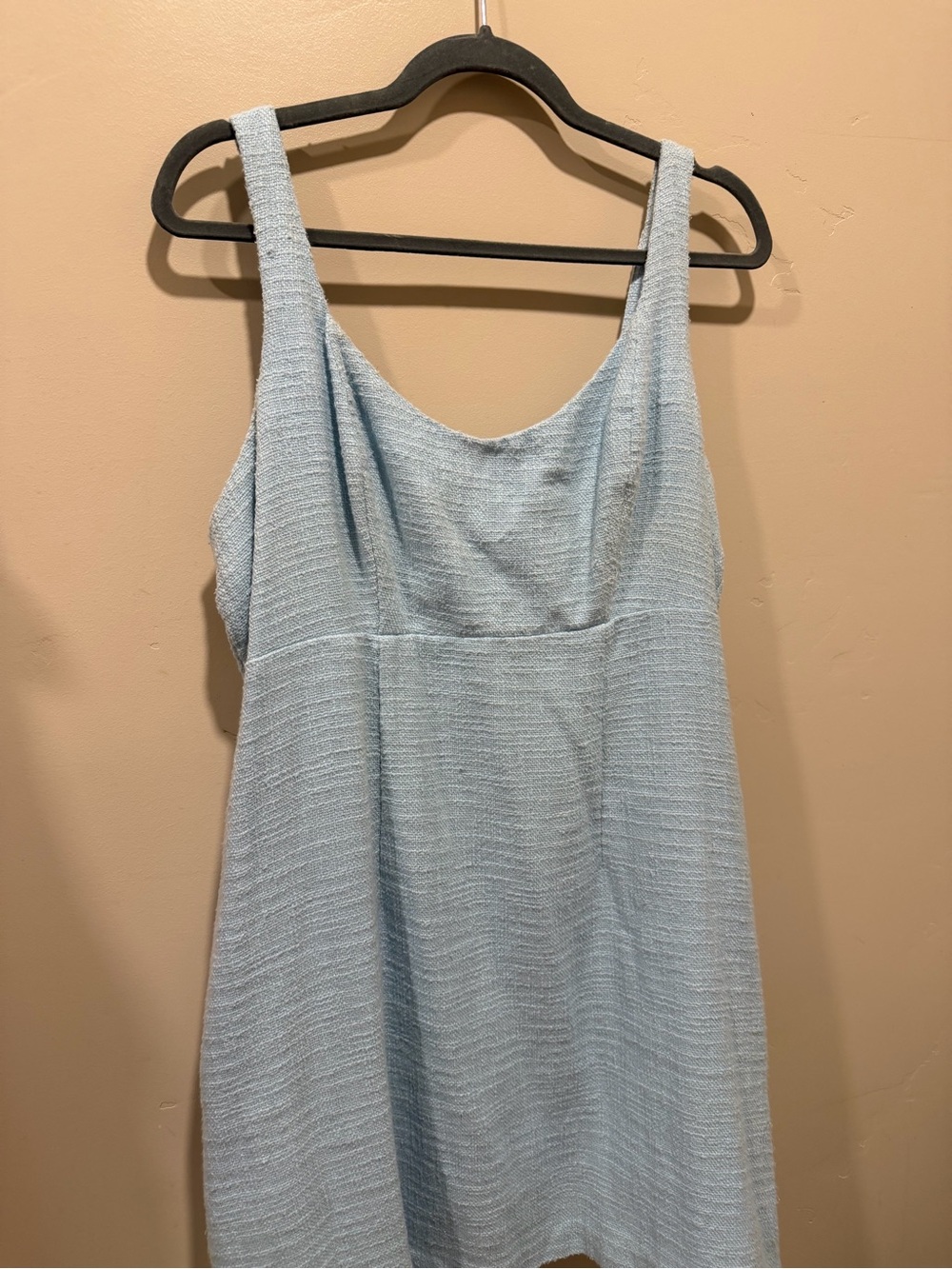 Abercrombie & Fitch Pale Blue Textured Tank Dress